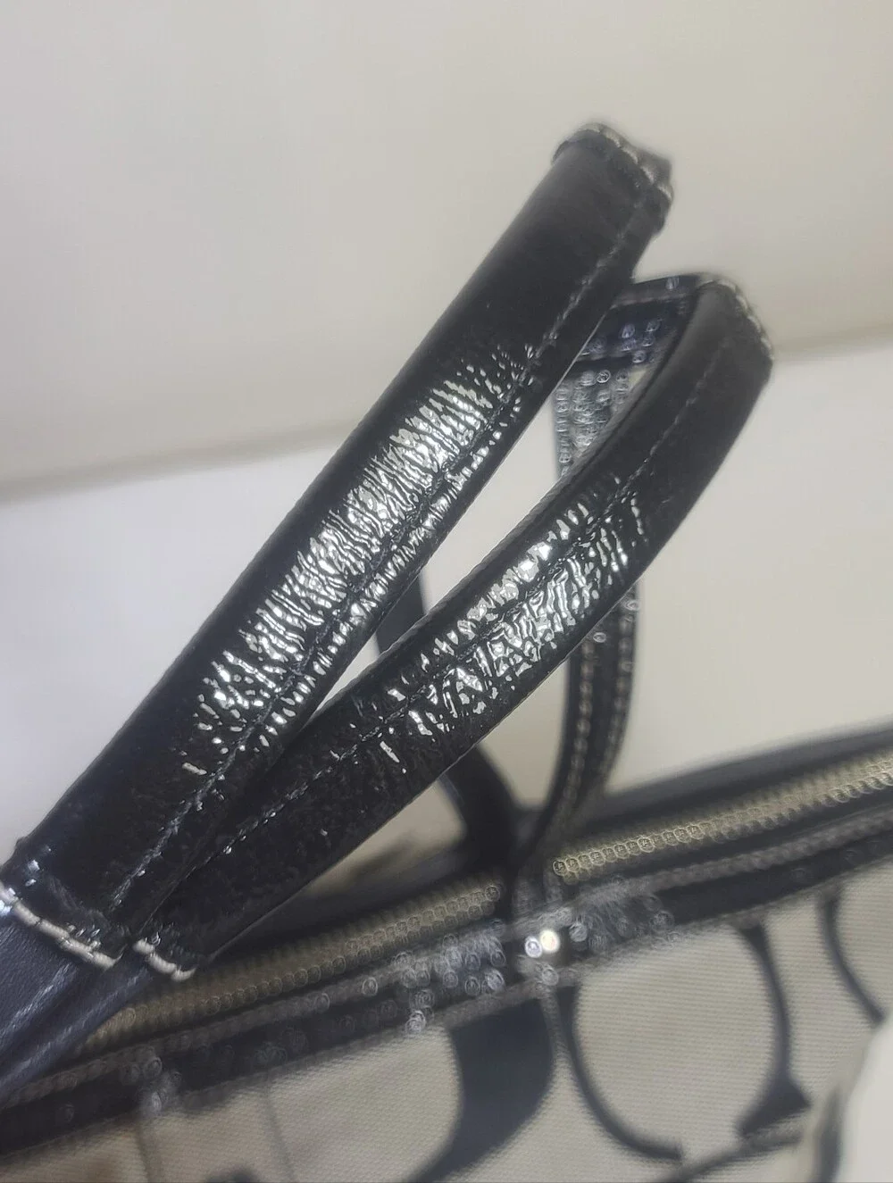 Coach Signature F13548 Black Tote Shoulder Handbag Purse